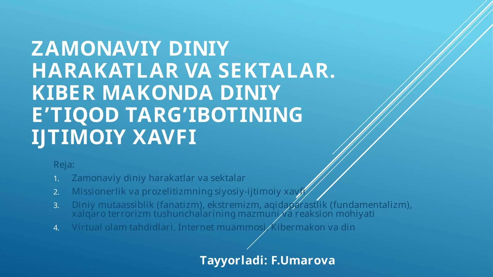 Zamonaviydiniy harakatlar va sektalar