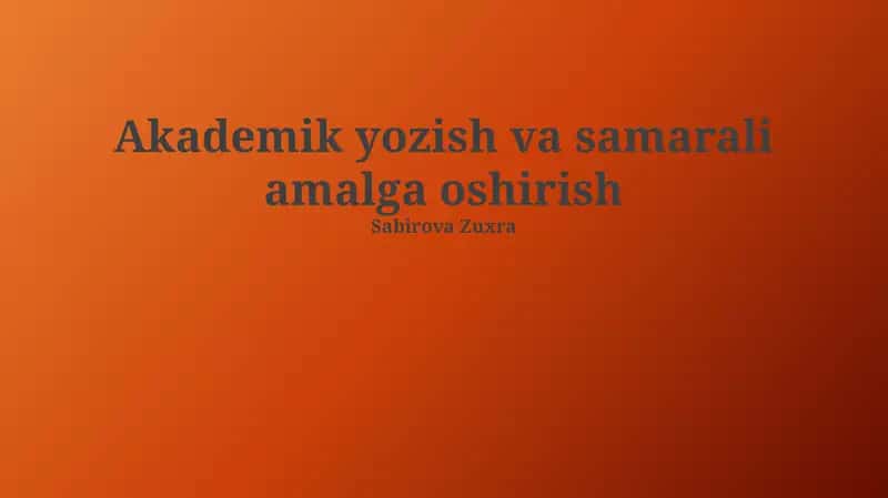Ilmiy Yozuvning Asosiy Tamoyillari