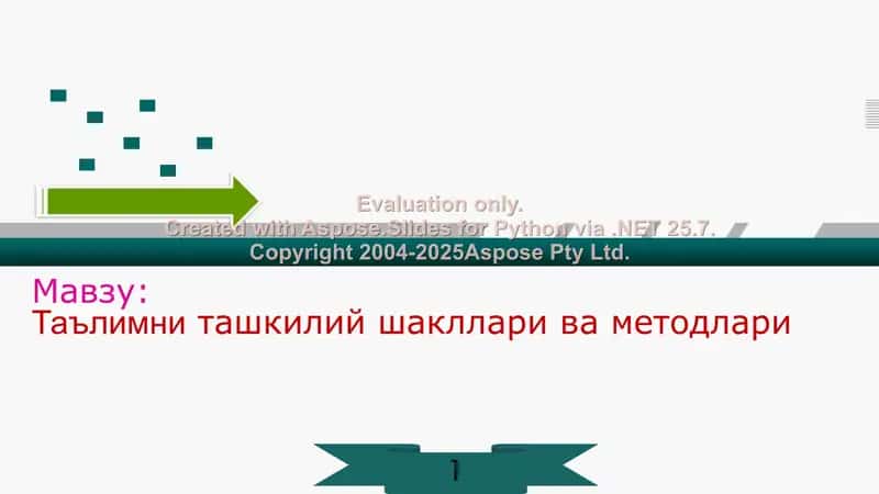 Таълимни ташкилий шакллари ва методлари (презентация)