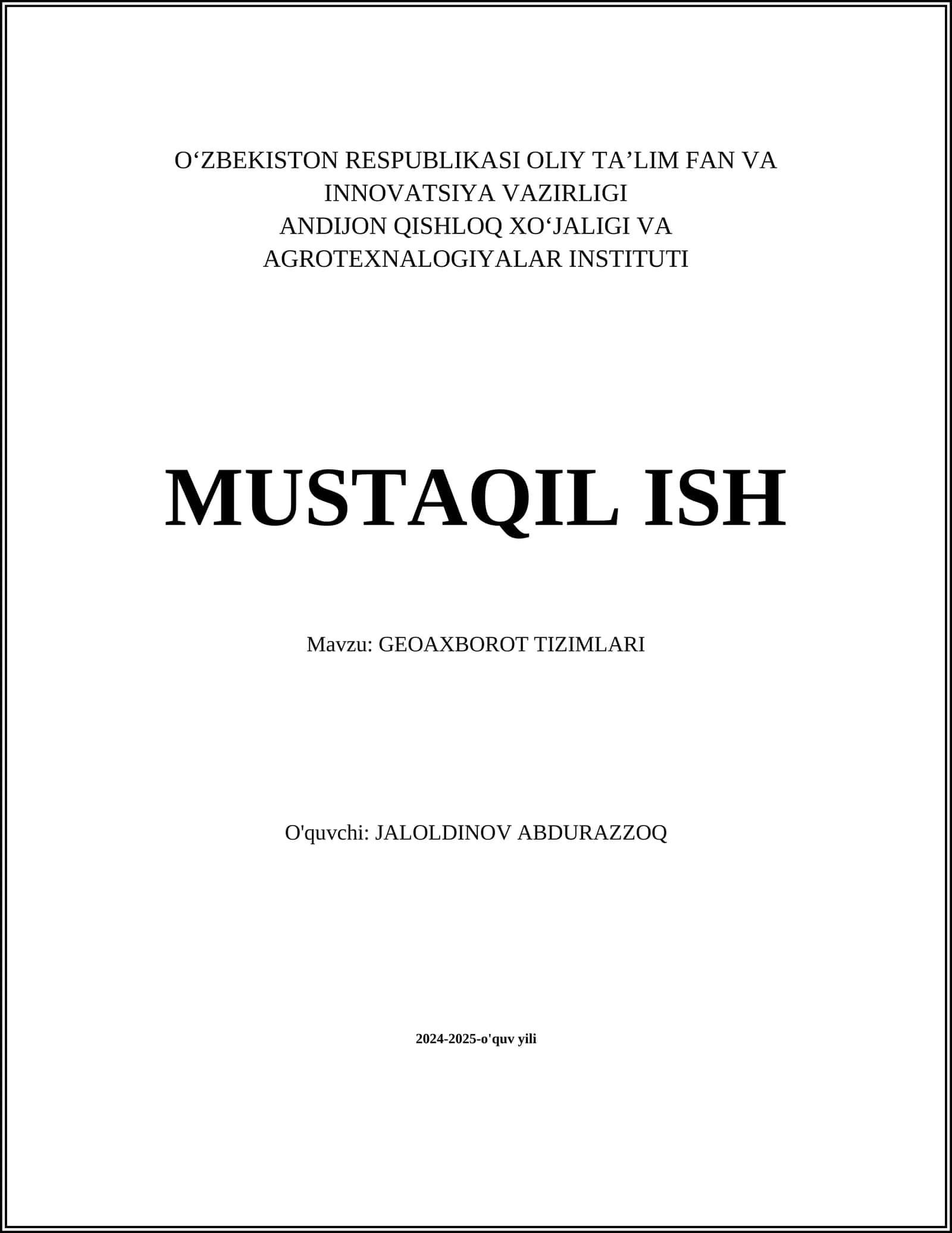 GEOAXBOROT TIZIMLARI