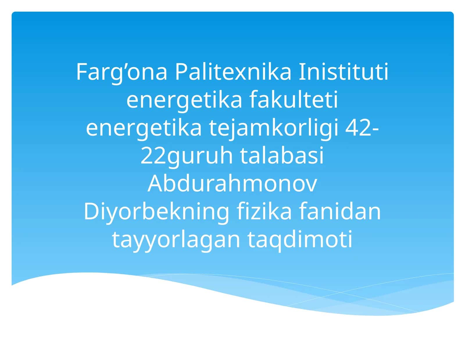 O’zgaruvchan tok zanjirida qarshilik, sig’im va induktivlik.O’zgaruvchan tok quvvati