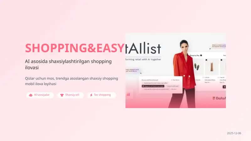 AI asosida shaxsiylashtirilgan shopping ilovasi
