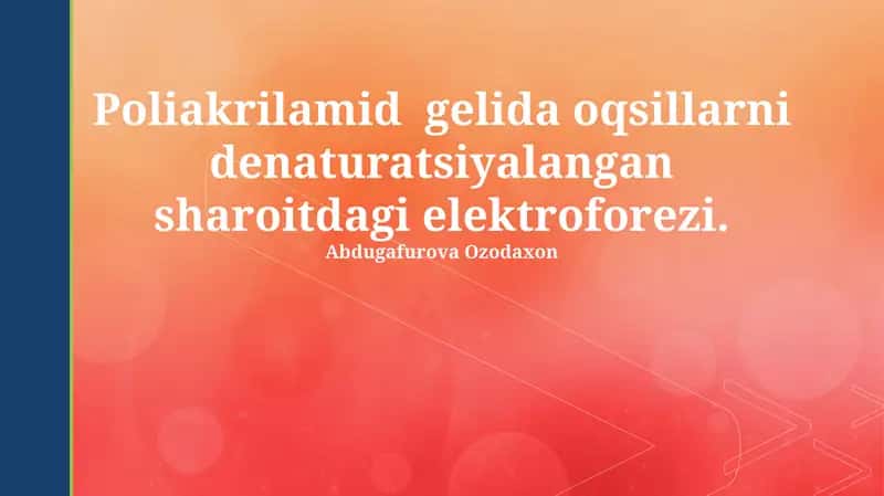 SDS-PAGE amaliyoti: tayyorlash, yugurish va bo'yash
