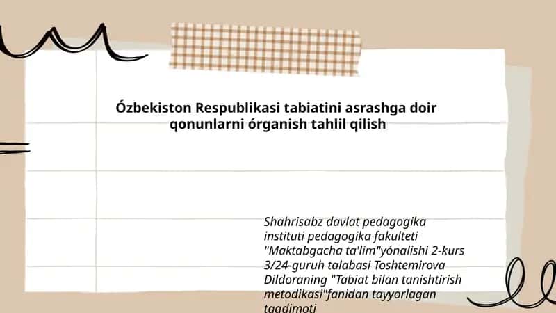 Tabiat bilan tanishtirish metodikasi