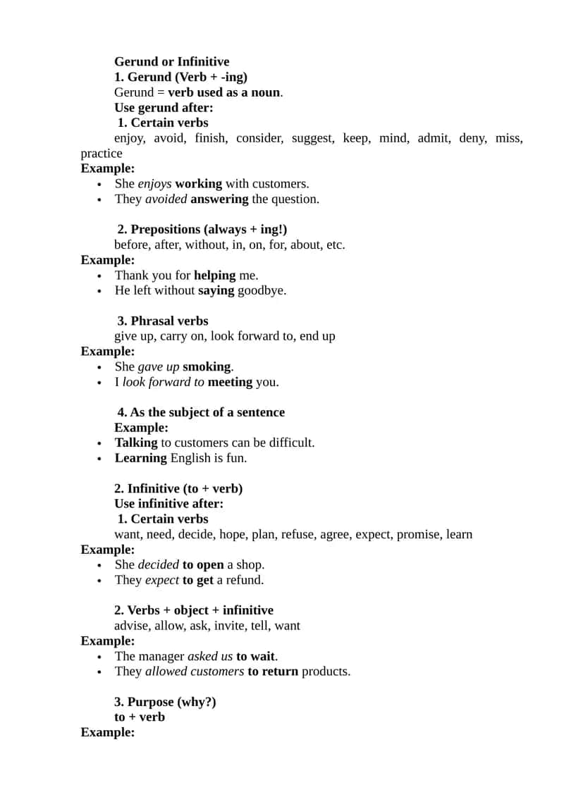 Gerund or Infinitive