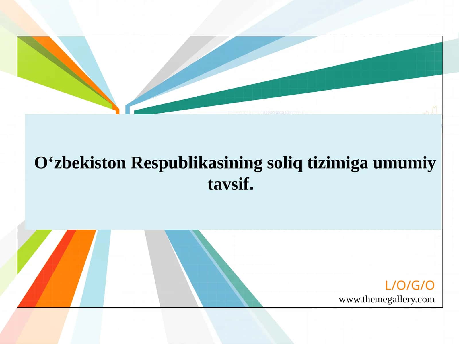 O’zbekiston Respublikasining soliq tizimiga umumiy tavsif