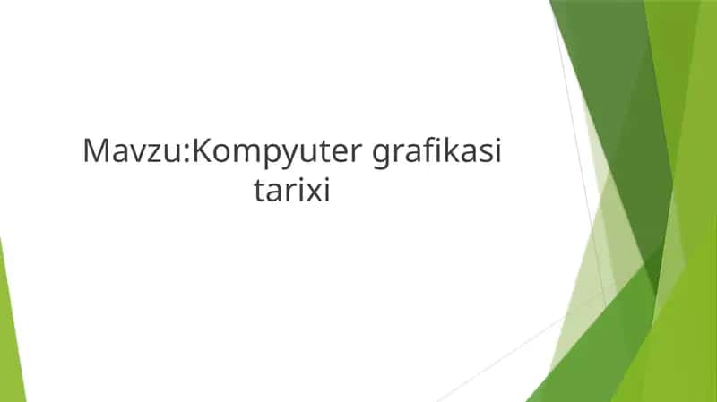 Kompyuter grafikasi tarixi