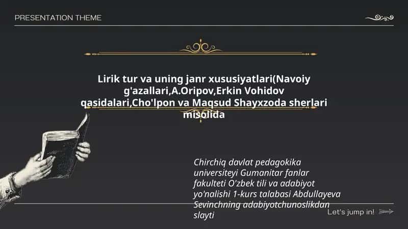 Lirik tur va uning janr xususiyatlari