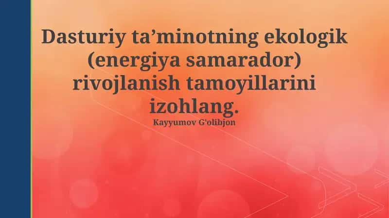 Ekologik toza dasturiy ta'minotning rivojlanishi