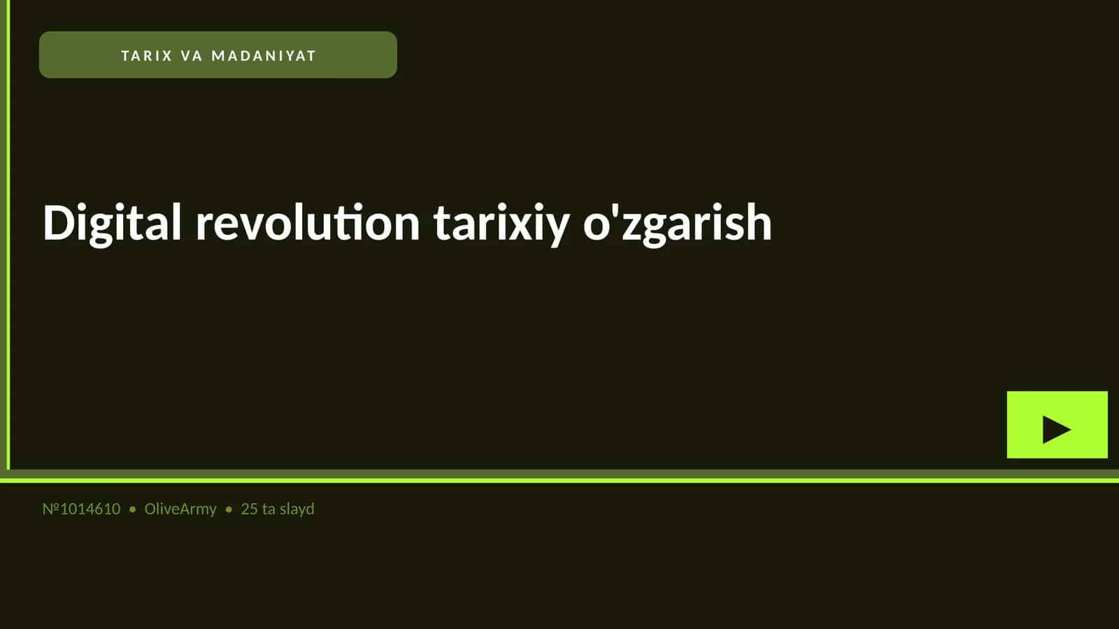 Digital revolution tarixiy o'zgarish