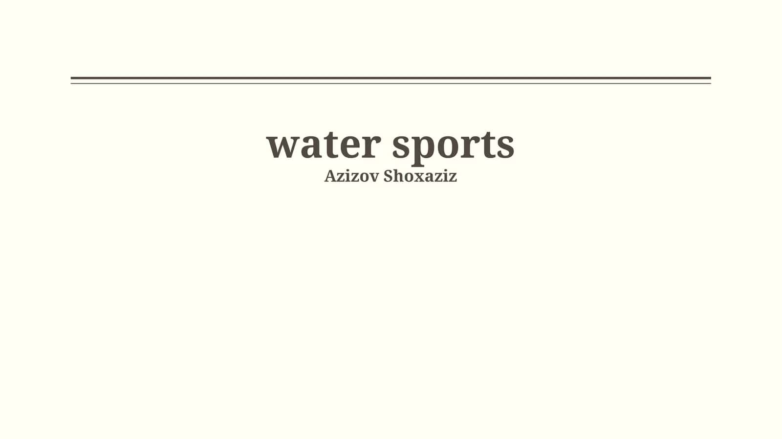 Water Sports