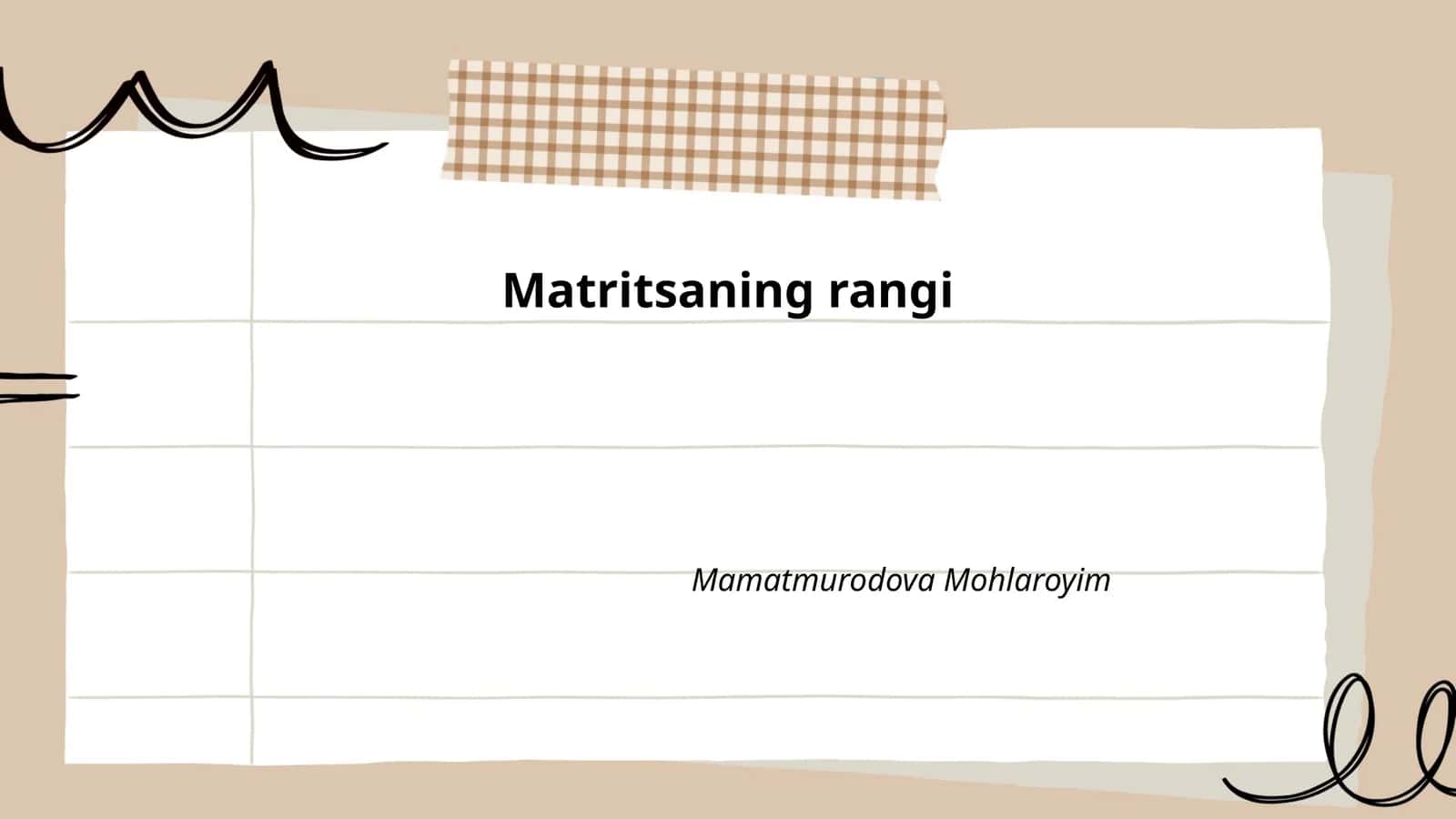 Matritsaning rangi
