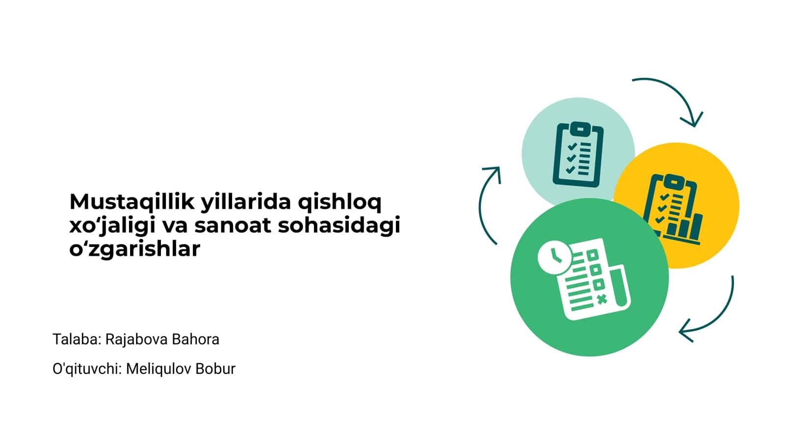 Mustaqillik yillarida qishloq xo‘jaligi va sanoat sohasidagi o‘zgarishlar