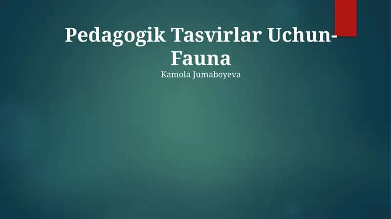 Pedagogik Tasvirlar Uchun-Fauna