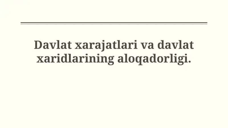 Hukumat xarajatlari va davlat xaridlari: asosiy tushunchalar va bog'liqlik