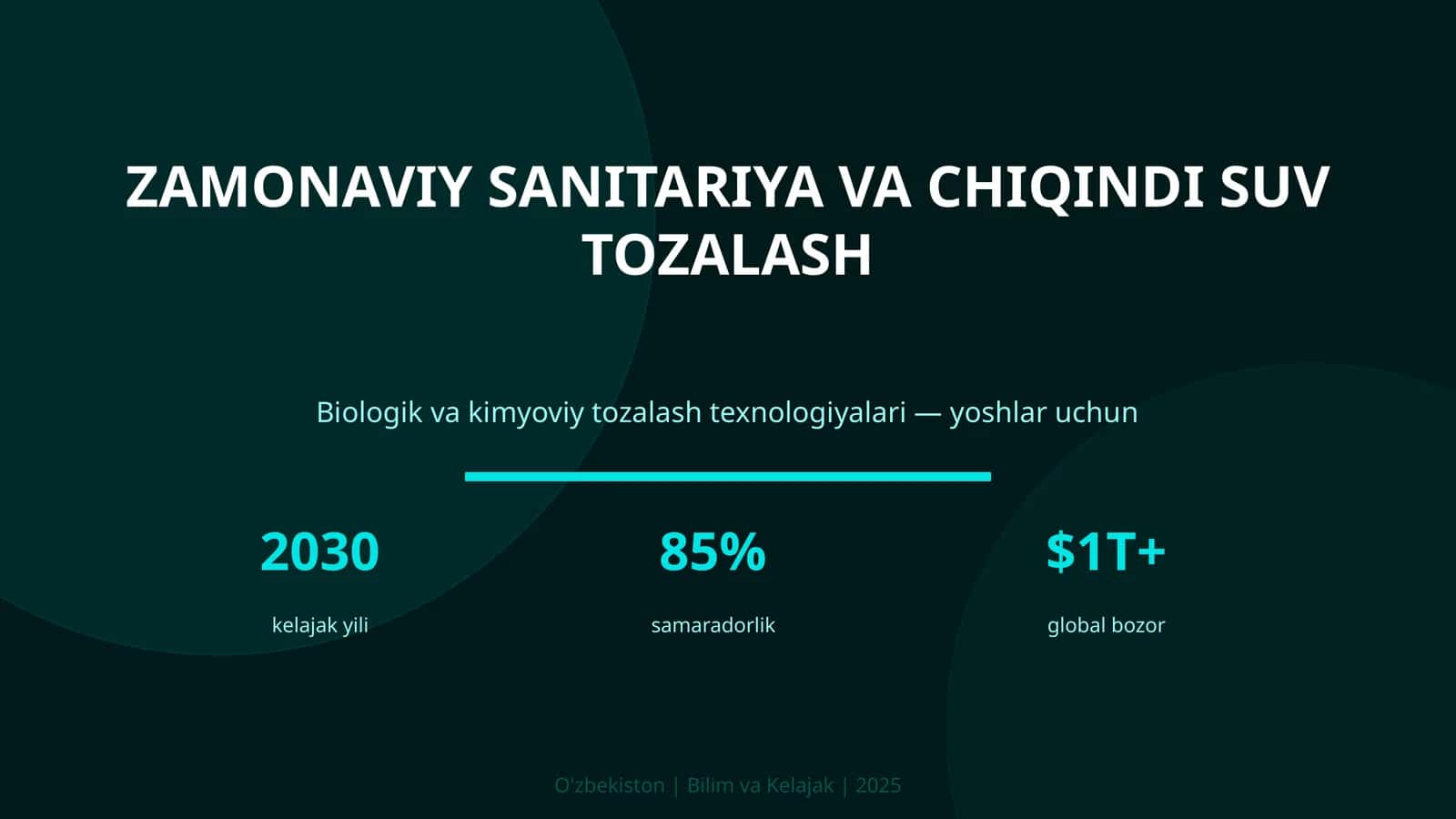 Zamonaviy sanitariya va chiqindi suv tozalash