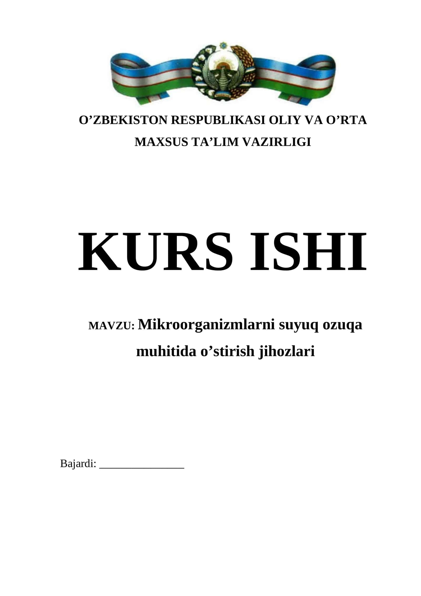 Mikroorganizmlarni suyuq ozuqa muhitida o’stirish jihozlari