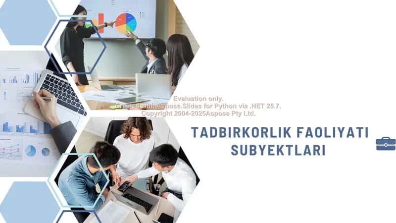 Tadbirkorlik faoliyati subyektlari va ularning xususiyatlari