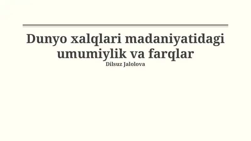 Madaniyat: Ta'rif va Elementlar