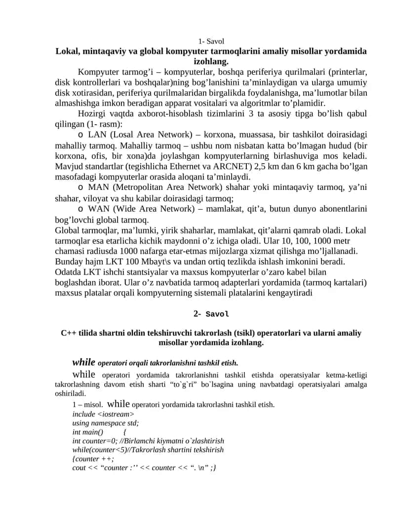 Kompyuter tarmog’i