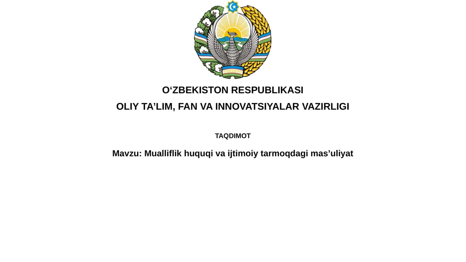 Mualliflik huquqi va ijtimoiy tarmoq mas'uliyati