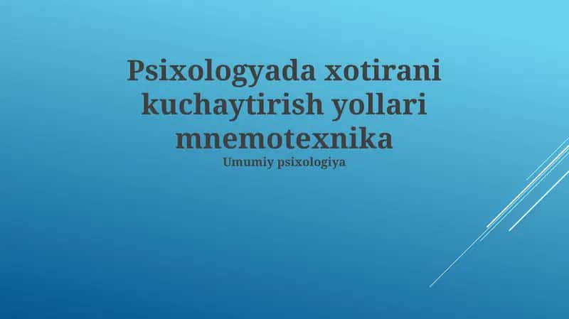 Xotirani kuchaytirish mnemotexnikasi
