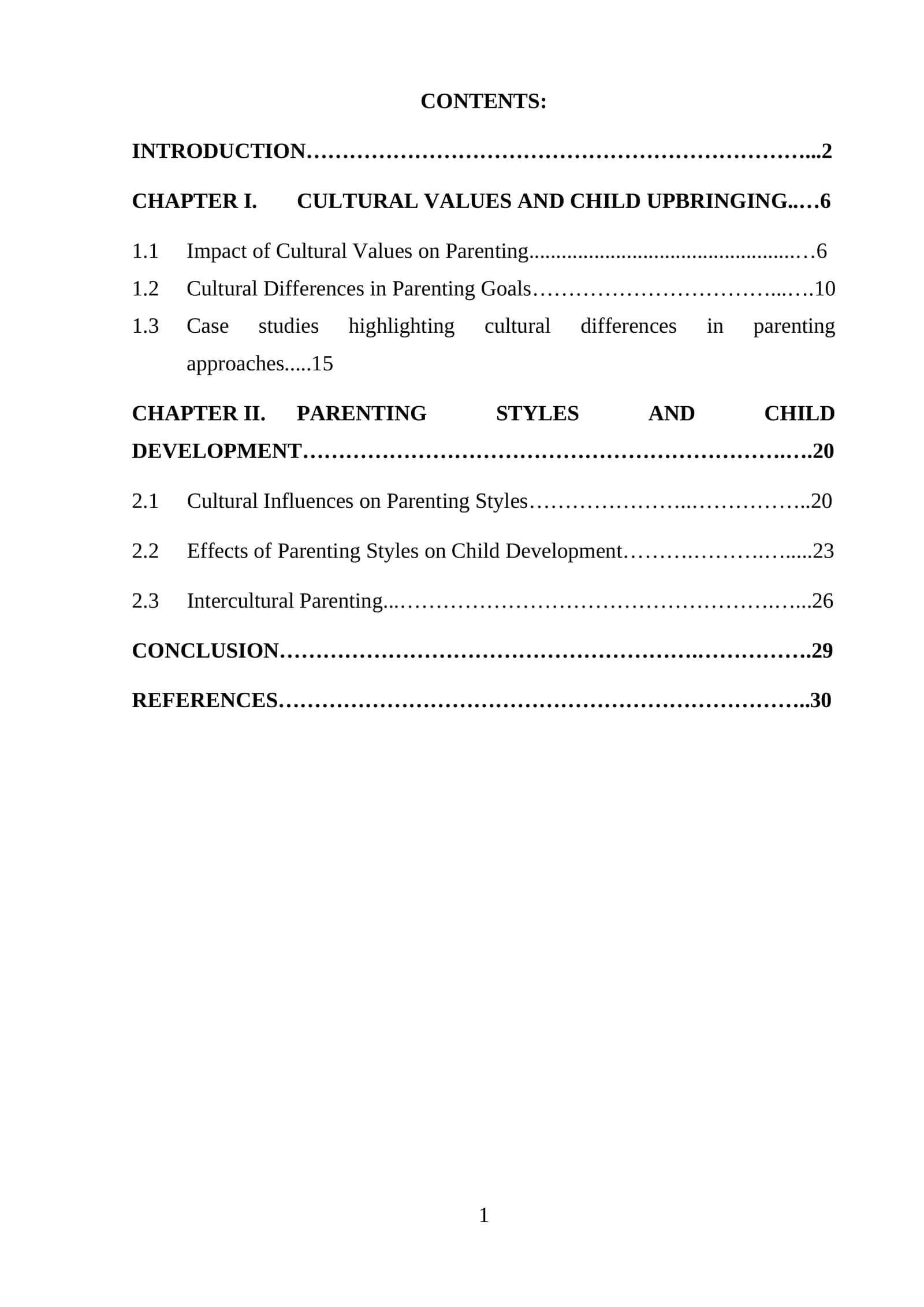 Cultural Values and Child Upbringing