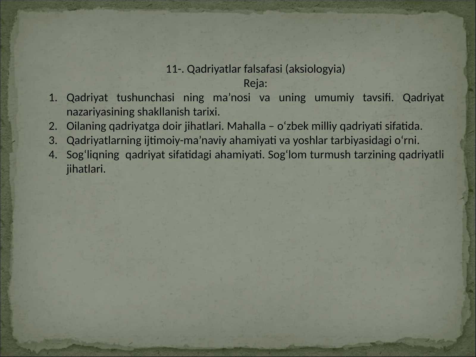 Qadriyatlar falsafasi (aksiologyia)