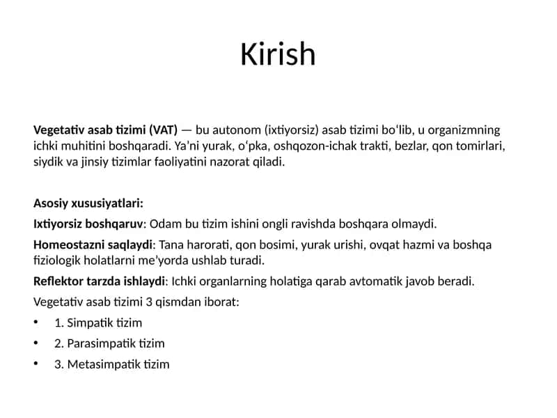 Vegetativ asab tizimi