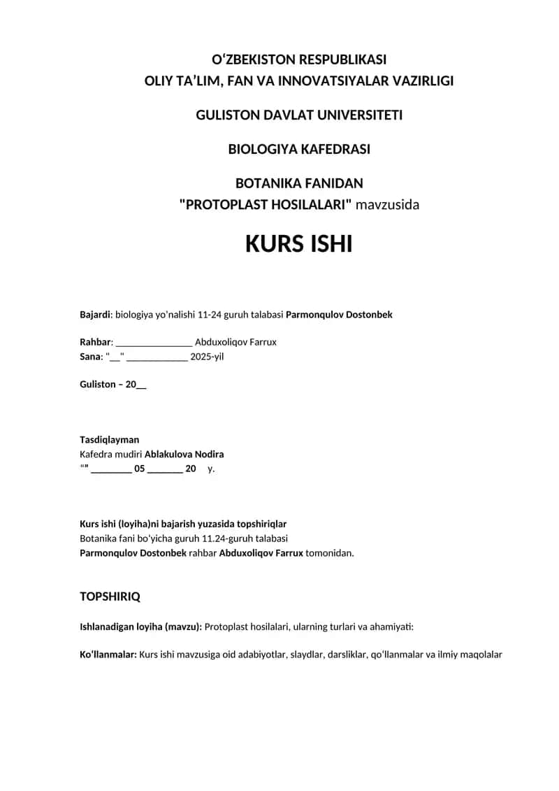 Protoplast Hosilalari