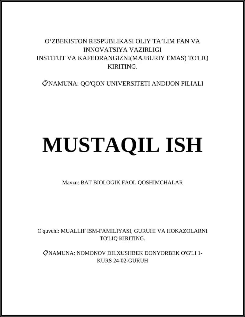 Biologik Faol Qoshimchalar