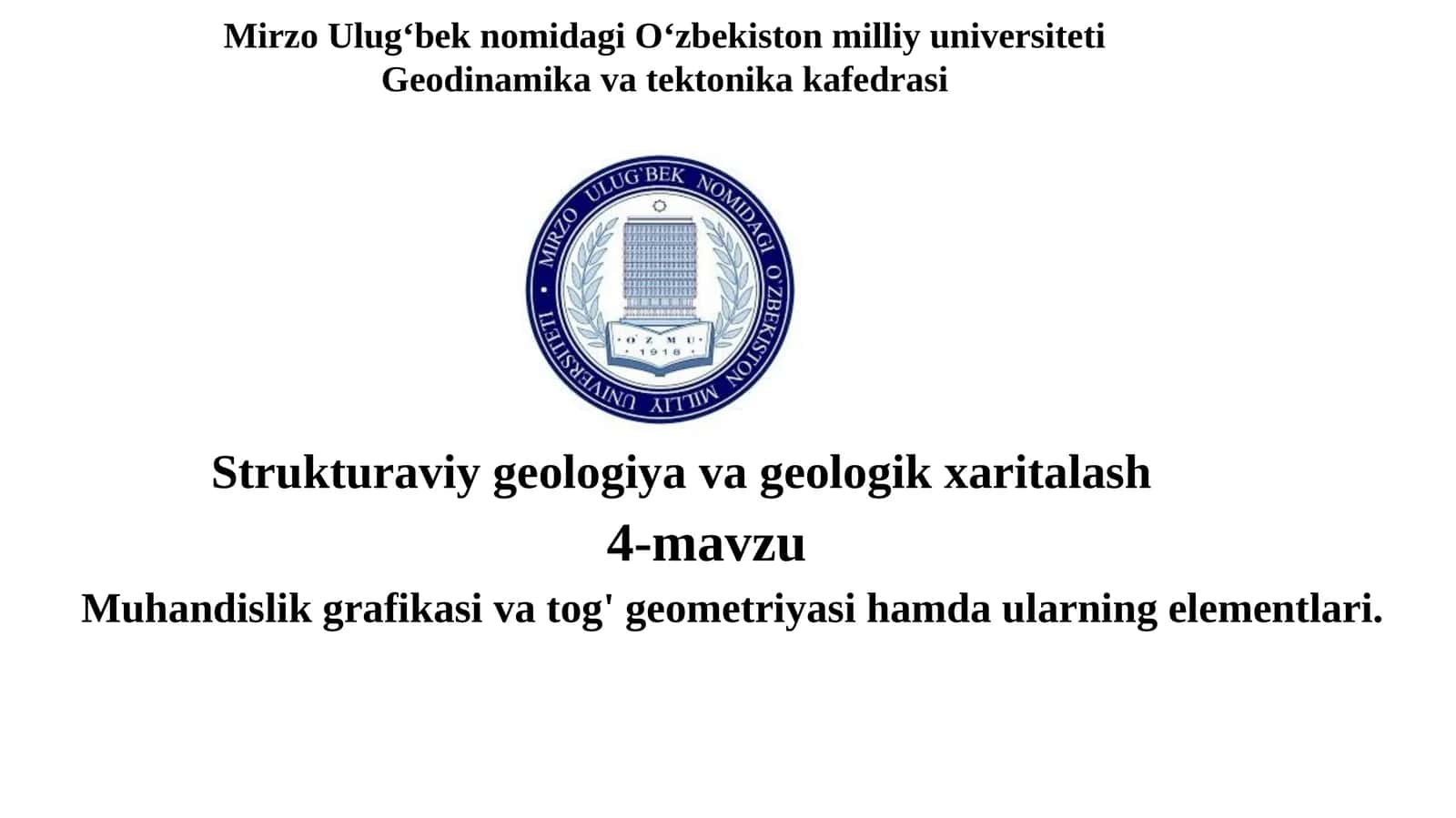Muhandislik grafikasi va tog' geometriyasi