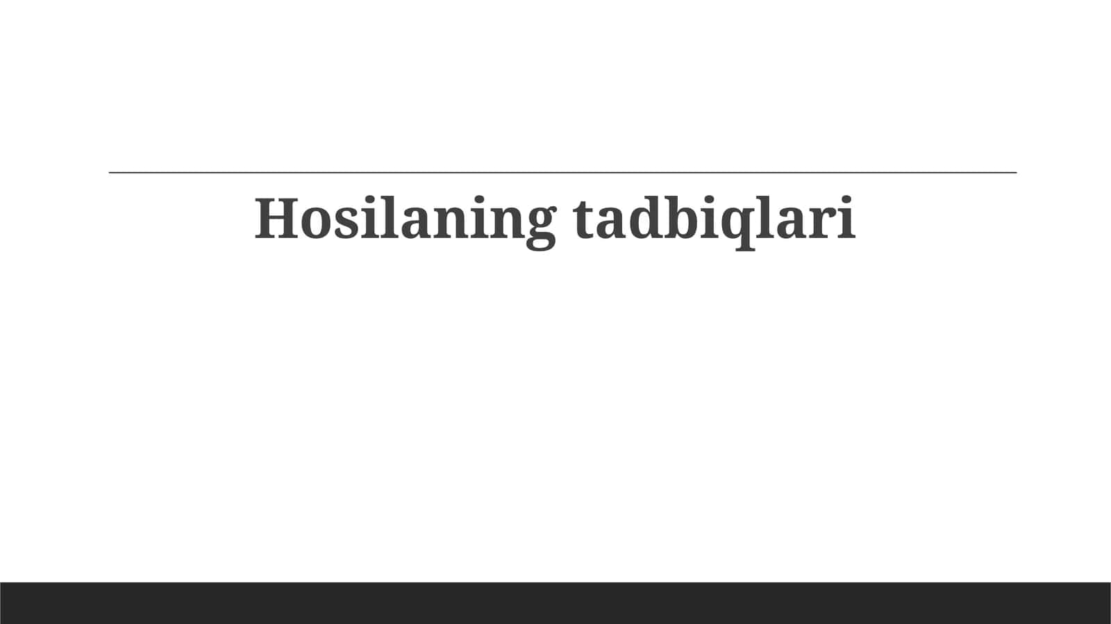 Hosilaningtadbiqlari