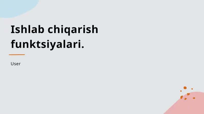 Ishlab chiqarish funktsiyalari