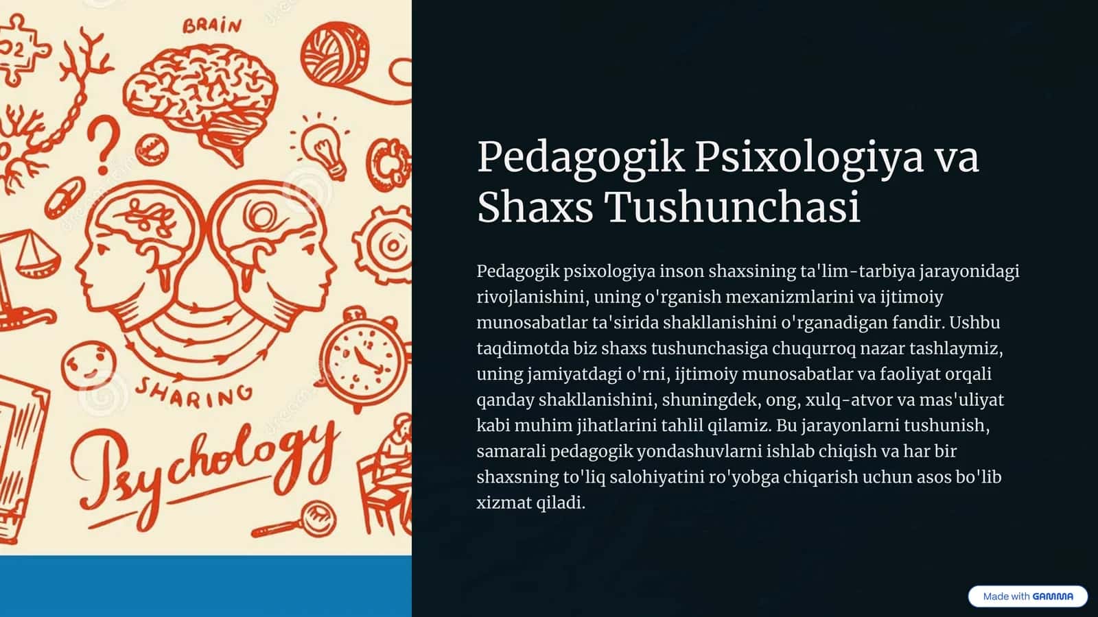 Pedagogik Psixologiya va Shaxs Tushunchasi