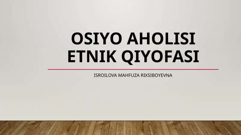 Osiyoaholi sietnik qiyofasi