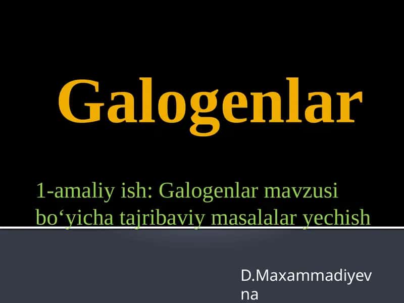 Galogenlar