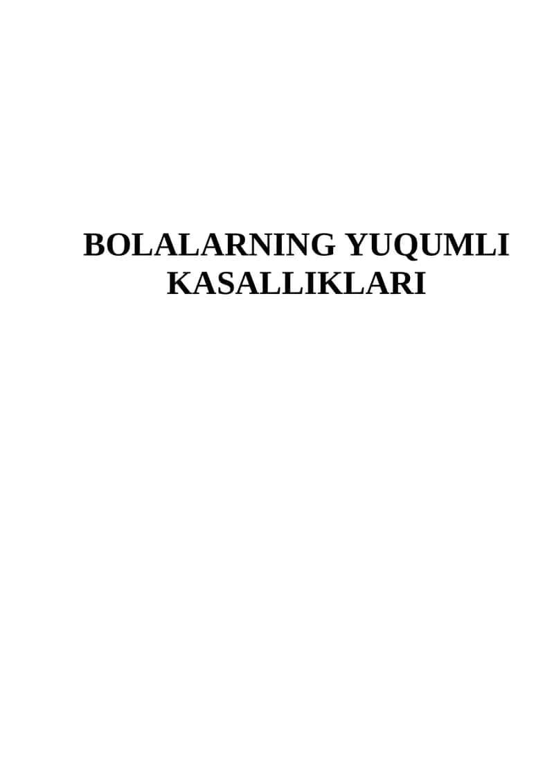 Yuqumli Kasalliklar