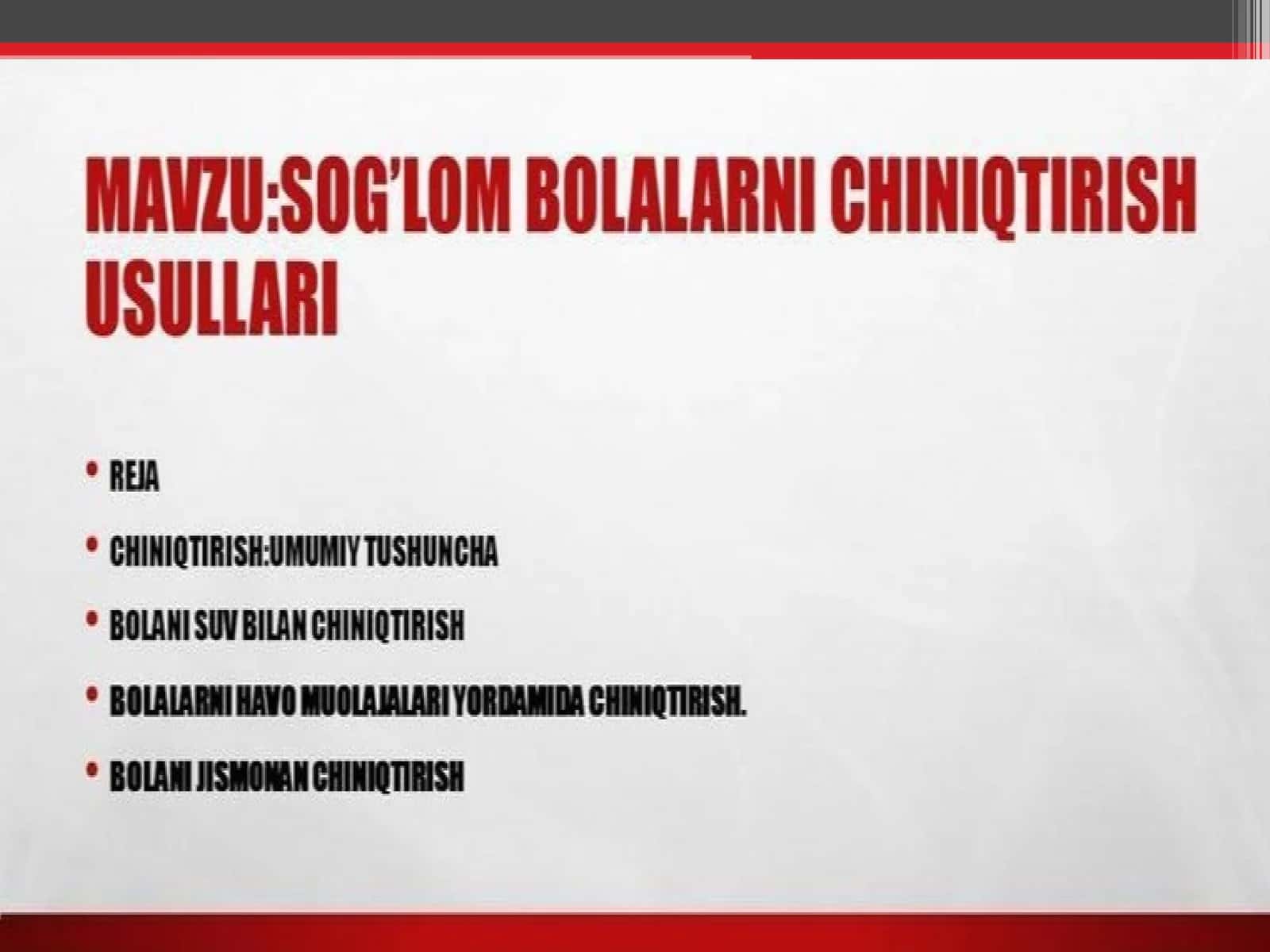 bolani chiniqtirish