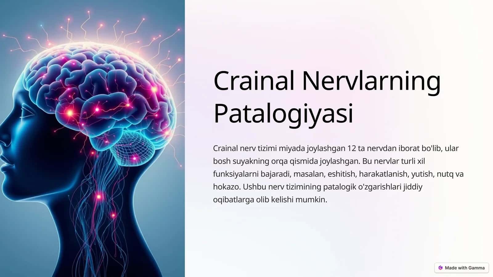 Crainal Nervlarning Patalogiyasi