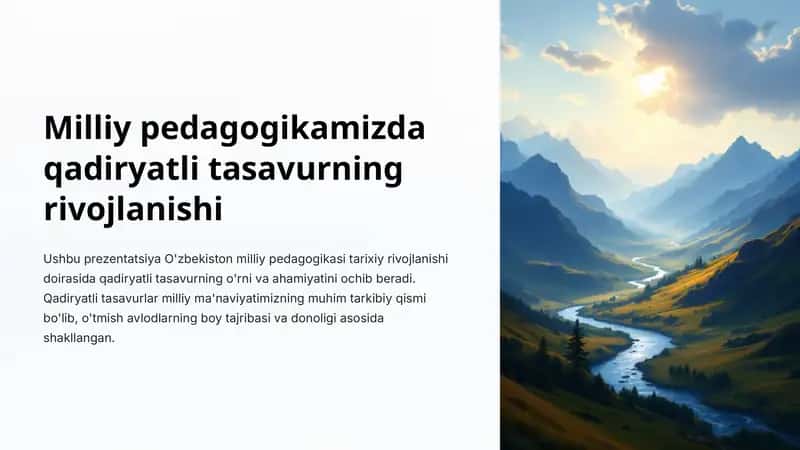 Milliy Pedagogikamizda Qadiryatli Tasavvurlar Rivoyatlar
