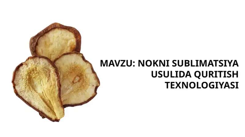 NOKNI SUBLIMATSIYA USULIDA QURITISH TEXNOLOGIYASI