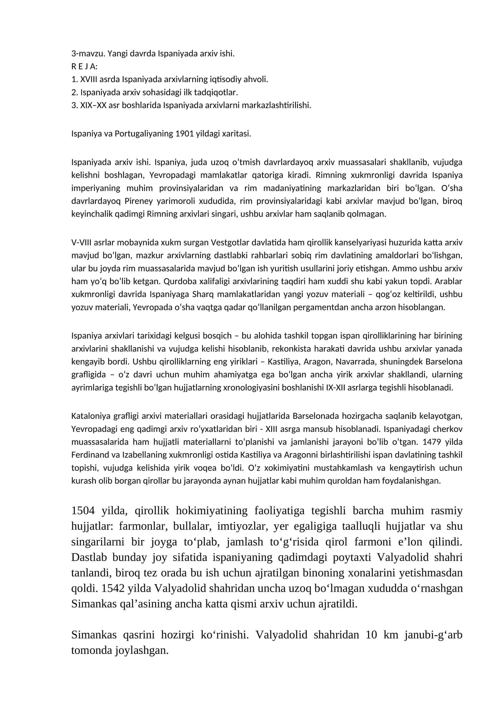 Ispaniyada arxiv ishi