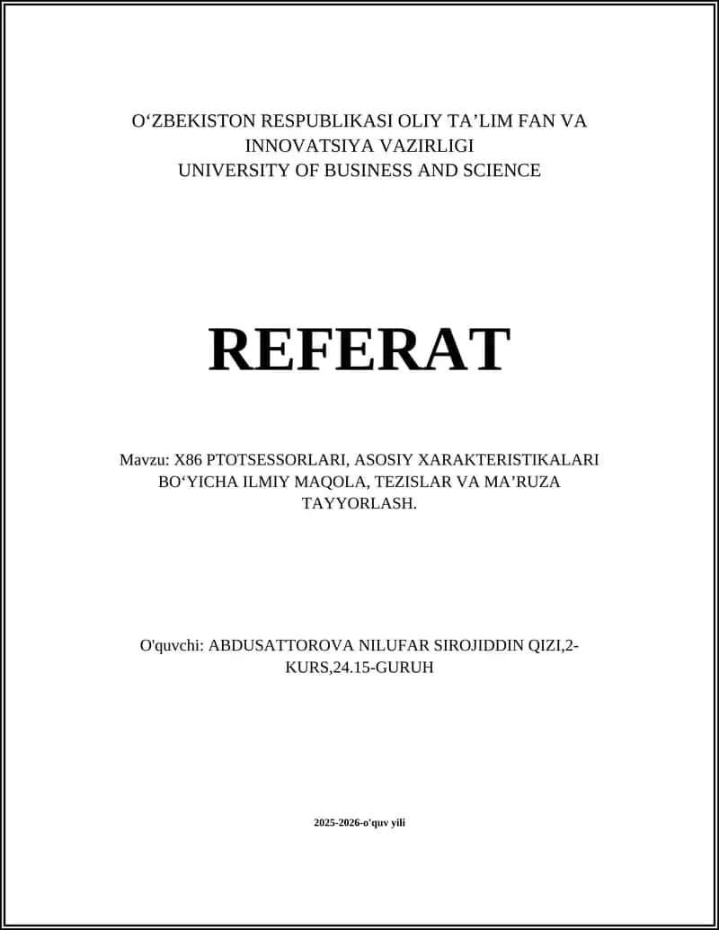X86 protsessorlari