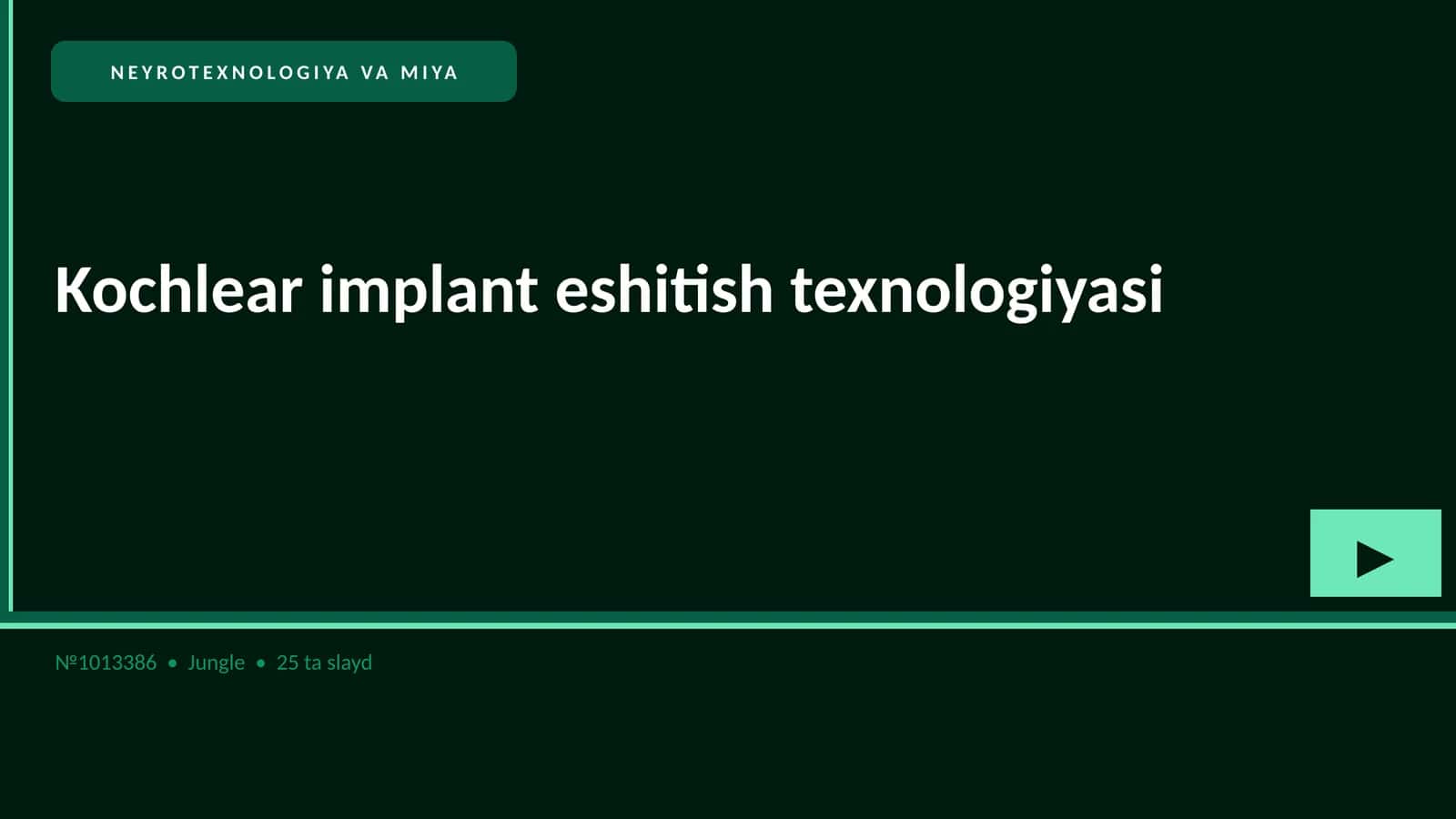 KOCHLEAR IMPLANT ESHITISH TEXNOLOGIYASI