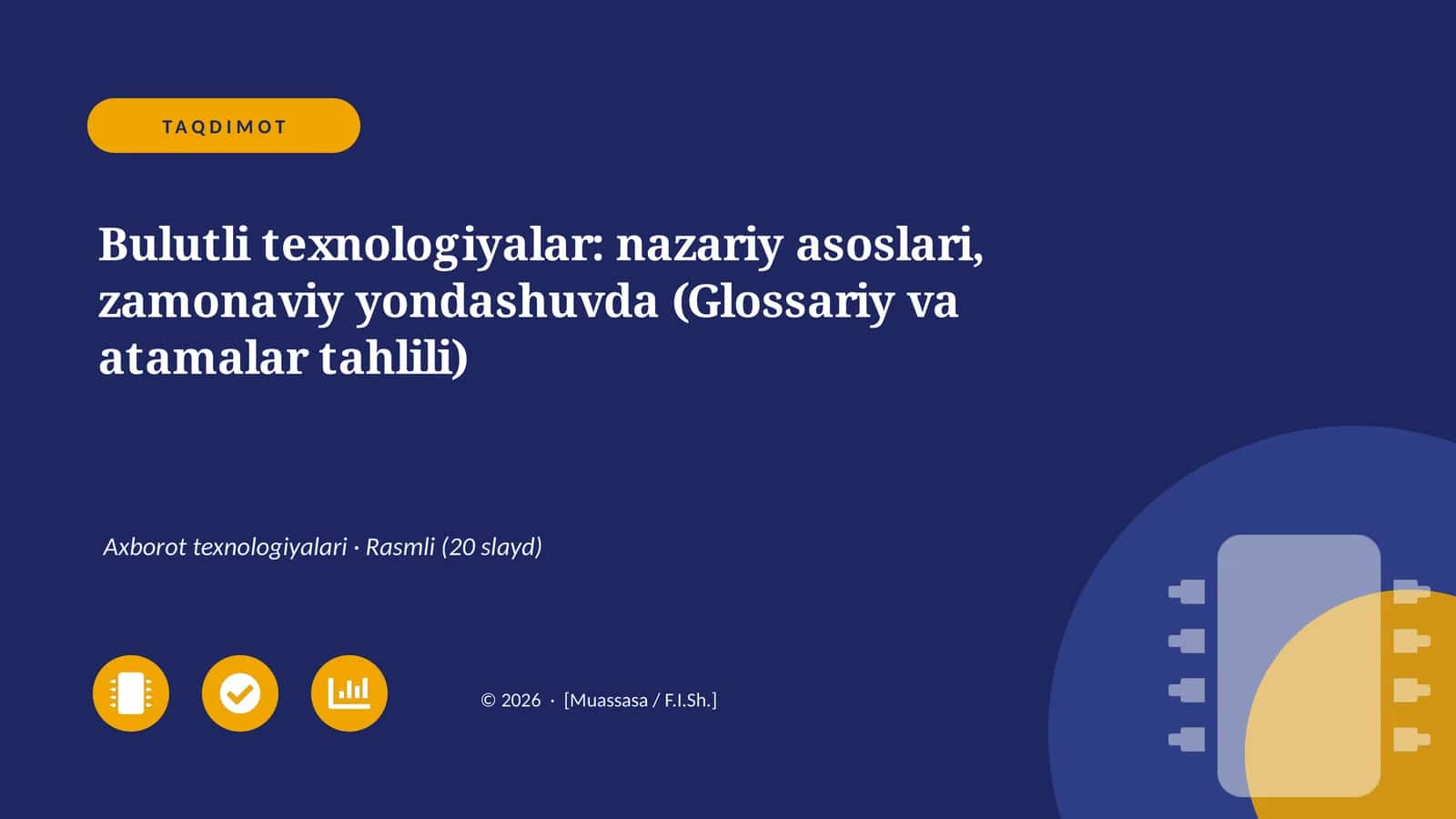 Bulutli texnologiyalar: nazariy asoslari, zamonaviy yondashuvda (Glossariy va atamalar tahlili)