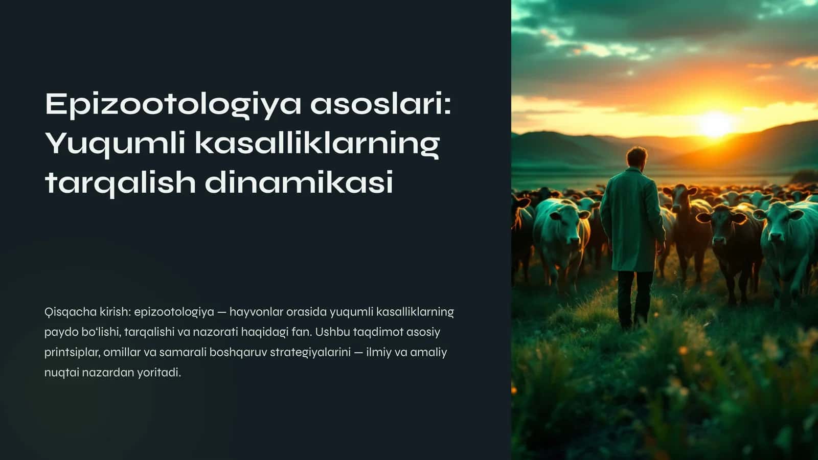 Epizootologiya asoslari: Yuqumli kasalliklarning tarqalish dinamikasi