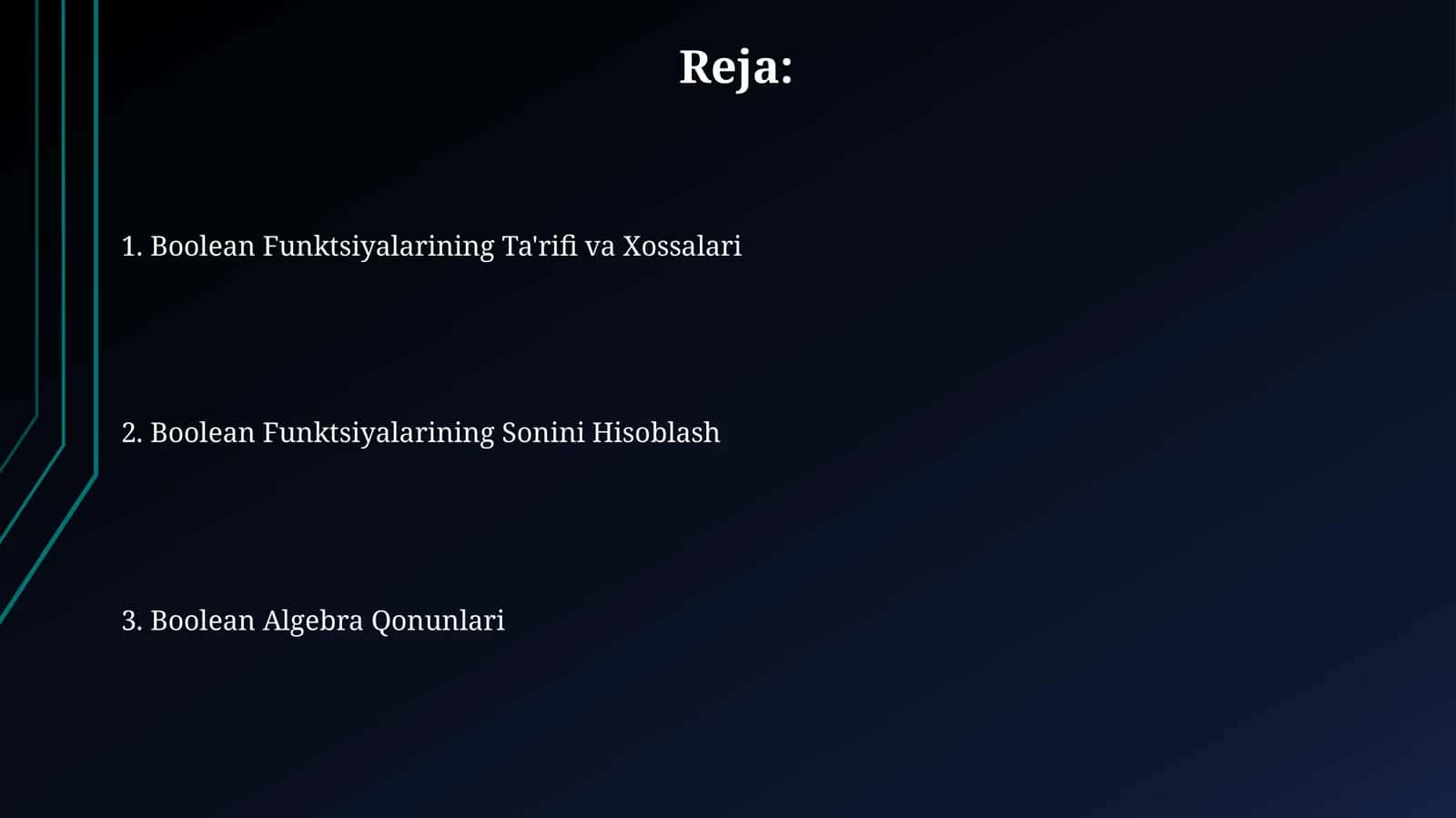 Boolean Funktsiyalarining Ta'rifi va Xossalari