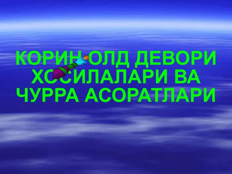 КОРИН ОЛД ДЕВОРИ ХОСИЛАЛАРИ ВА ЧУРРА АСОРАТЛАРИ