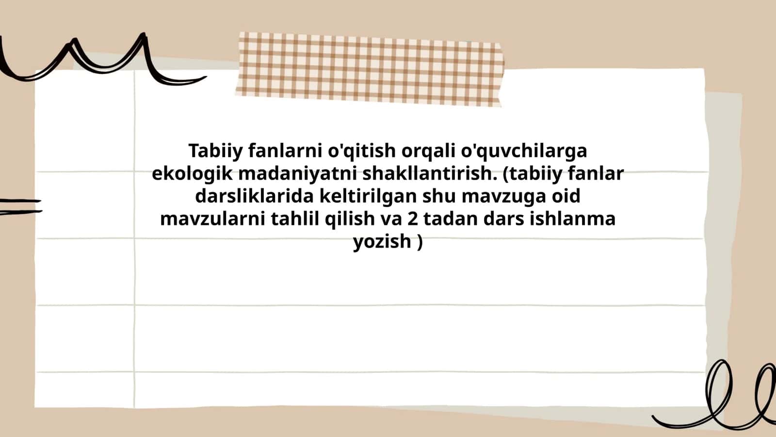 Tabiiy fanlarni o'qitish orqali o'quvchilarga ekologik madaniyatni shakllantirish